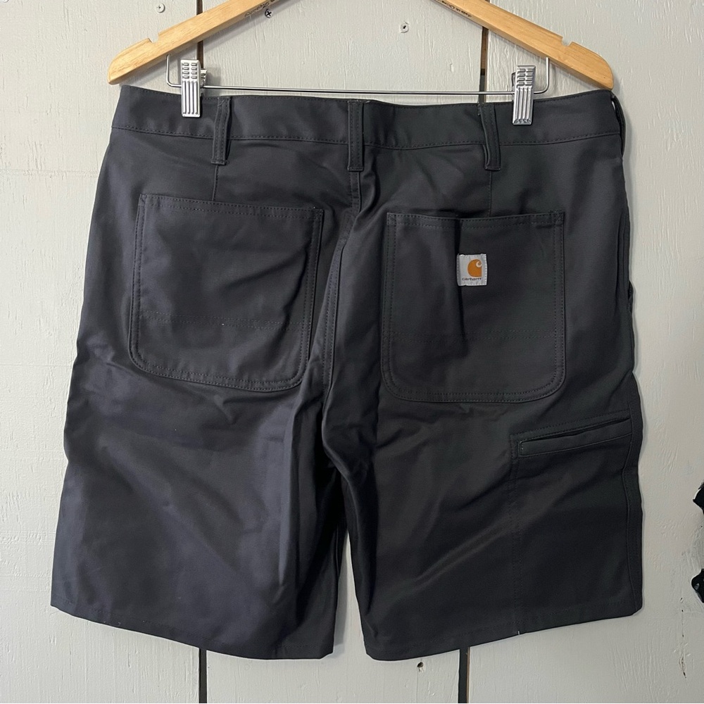 Carhartt Women’s Dark Gray Flat Front Shorts Size 14 - Picture 2 of 9